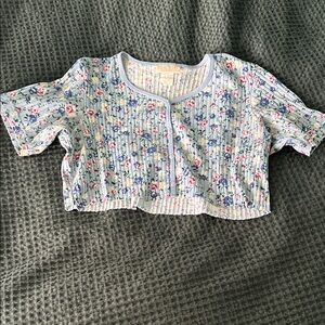 Vintage Ann Hill cropped button down top